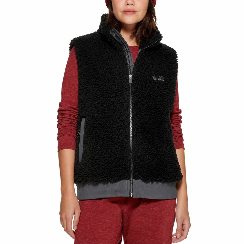Bass Outdoor Womens Route Hiking Faux Sherpa Vest Black Small